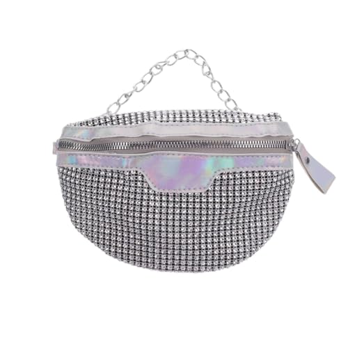 Abaodam Gürteltasche Gürteltasche Glitzer Hüfttasche lässige Umhängetasche Hobo Handtaschen Arbeitstasche große Kapazität Handtasche für Mädchen Einkaufen Schule Silber von Abaodam