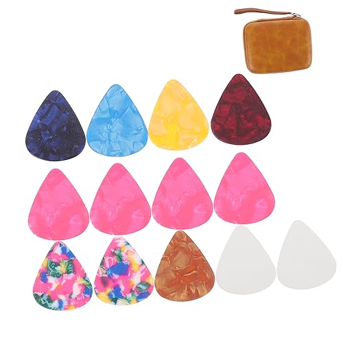 Abaodam Guitar Pick Case mit Netzfach Organizer für Gitarrenzubehör mit Zufälligen Plectrums Praktischer Aufbewahrungsbehälter für Gitarrenspieler für Unterwegs Zufällige Zufällige Farbe von Abaodam