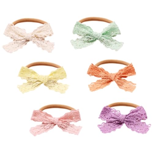 Abaodam 6stücke Teiliges Haarband Aus Nylon Mit Zarten Spitzen Und Schleifen Elastische Haarschmuck Für Mädchen Haaraccessoires Für Besondere Anlässe Und Alltag von Abaodam