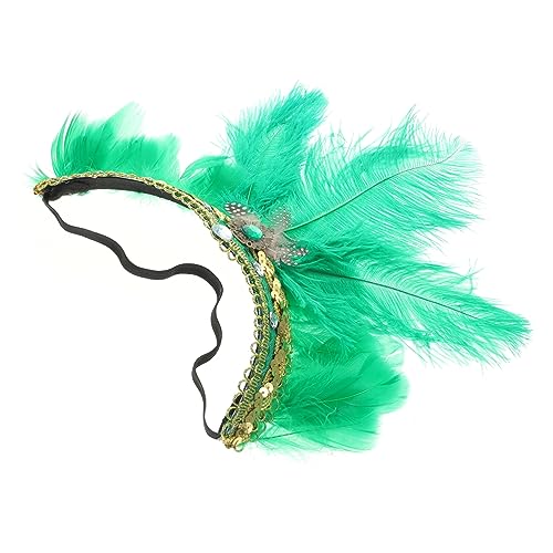 Abaodam Fascinator-stirnband Für Frauen Stirnband Gatsby-stirnband Party-stirnband Haarschmuck Karnevalsparty-fascinator-stirnband 20er Jahre Kopfschmuck Kleidung Fräulein Bilden Feder von Abaodam