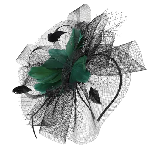 Abaodam Mesh-fascinator Hochzeits-faszinatoren Kopfbedeckung Für Die Teeparty Stirnbänder Netz-fascinator-kopfschmuck Frauen Faszination Fascinator-haarspange Feder Braut Charme Stirnband von Abaodam