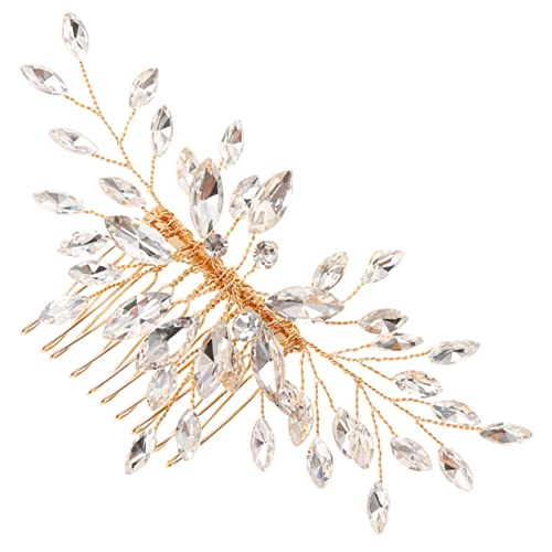 Abaodam Haarschmuck Hochzeitshaarkämme Haarkamm mit Strass Tiara silberner Brautkamm Haarkamm zur silbernen Hochzeit Blumenmädchen Kopfbedeckung Haarnadel Brautjungfer Zinklegierung von Abaodam