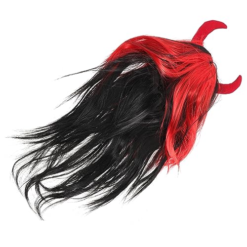 Abaodam Halloween Ghost Festival Maskerade Cosplay Perücke Performance Requisiten Horn Perücke Halloween-horn-stirnband Halloween-teufelshorn Lieferungen Plastik Fräulein Abschlussball von Abaodam