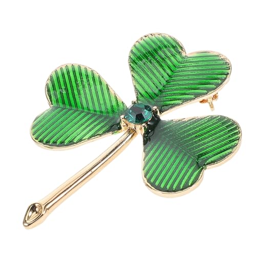 Abaodam Kleeblatt Brosche Strass Anstecknadel Für St Patrick's Day Hochwertige Legierung Elegantes Accessoire Für Damen Und Herren Festliche Kleidung Schmuck Detaillierte Handwerkskunst von Abaodam