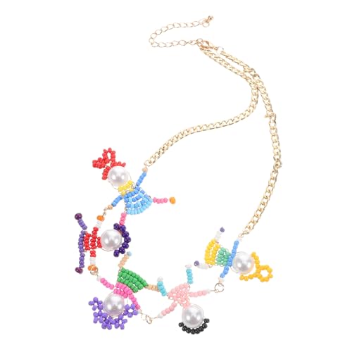 Abaodam Mädchenhalskette Bunt Cartoon Perle Charm Schmuck Junge Mädchen Tween Party Spiel Kostüm Retro Meerjungfrau Freund Jung Hals Armband Festival Ästhetik Charme Liebe Halsketten von Abaodam