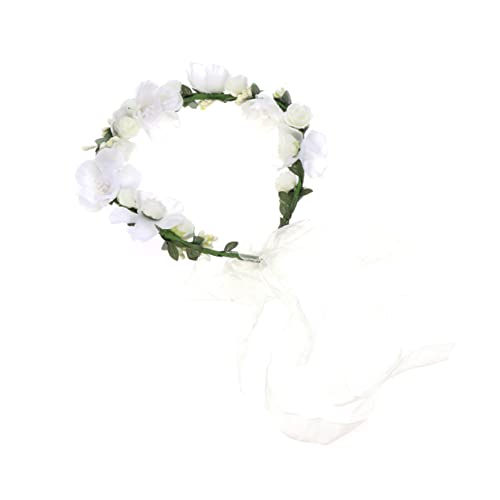 Abaodam Mädchen Mit Blumen Hochzeit Haarkranz Blumenkranz Stirnband Haarschmuck Für Hochzeitsmädchen Stirnband Mit Blumengirlande Blumen Diademe Perlmutt Blumenrebe Braut von Abaodam