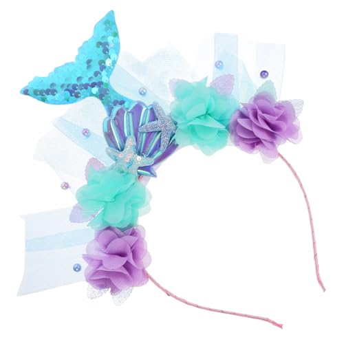 Abaodam Meerjungfrau Haarreif für Mädchen Glitzerndes Kostümzubehör für Partys und Rollenspiele Sicher und Bequem mit Einzigartigem Meeresdesign für Mottopartys und Festliche Anlässe von Abaodam