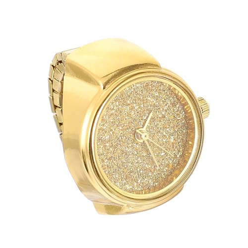 Abaodam Mode Glitter Ringuhr Damen Quartz Uhr mit Einfachem Design Verstellbarer Fingerschmuck Präzises Elegant Kombinierbar für Alltag und Besondere Anlässe von Abaodam