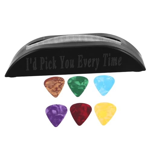 Abaodam PVC Gitarren Plektrumhalter Schwarz mit Federklammer Tragbarer Plectrums Organizer für Akustik- und Bass Vielseitiger Ukulele Pick Aufbewahrungsständer Leicht und Langlebig von Abaodam