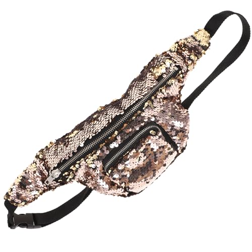 Abaodam Pailletten Beutel Für Damen Hüfttasche Mit Reißverschluss Großes Fassungsvermögen Für Handy Geldbörse Visitenkarten Und Kosmetika Verstellbare von Abaodam