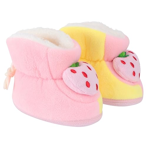 Abaodam Prewalker Baumwollschuhe mit Dicker Warmer Fütterung Rutschfeste Weiche Sohle Winterliche Neugeborenen Hausschuhe Gemütlich und Modisch für Kleinkinder Innensohle von Abaodam