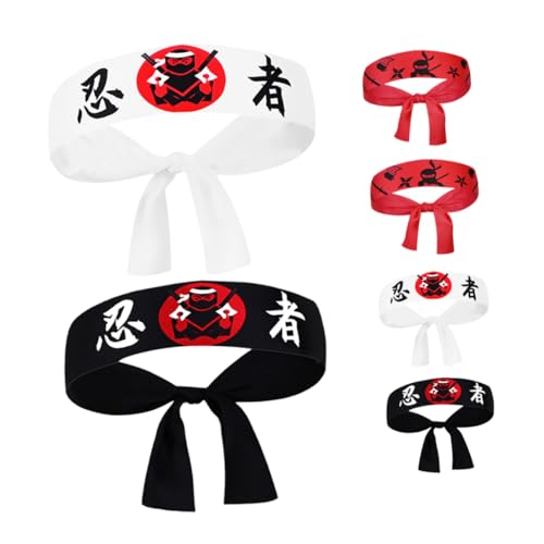 Abaodam 6stücke Pack Japanisches Karate-stirnband Koch-zubehör Japanisches Stirnband Für Männer Karate-party-dekoration Sushi-zubehör von Abaodam