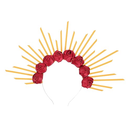 Abaodam Sonne Stirnband Halloween-haarschmuck Floraler Haarreif Floraler Kopfschmuck Göttin Halo Stirnband Tiara Umstandskopfschmuck Gothic Haarschmuck Tag Der Toten Krone Schmücken Harz von Abaodam