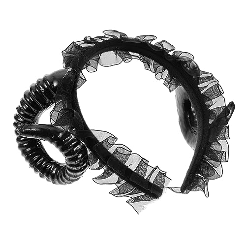 Abaodam Ochsenkostüm Haargummis Aus Horn Halloween-stirnband Gothic-lolita-stirnband Haarband Aus Gothic-haarschmuck Gothic-kopfbedeckung Plastik Croissant Dekorationen Mädchen von Abaodam