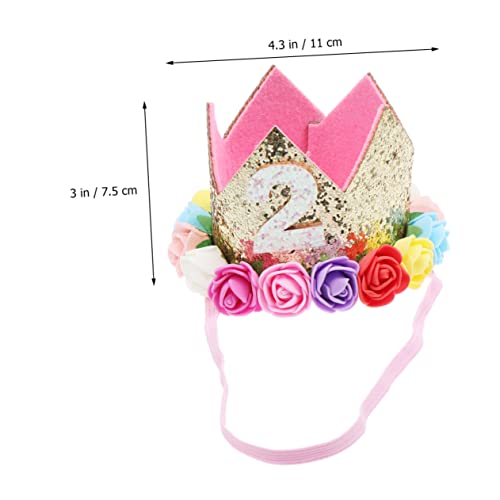 Abaodam Mini-hut Hauben Für Babys Mini-tiara Erste Geburtstagskappe Ein Geburtstag Baby Krone Baby-mädchen-mütze Baby Stirnbänder Baby Mädchen Hüte Mini-krone Requisiten Goldpulver Kind von Abaodam