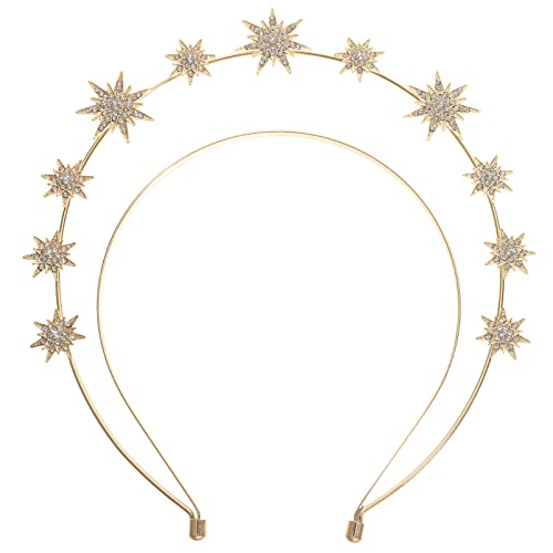 Abaodam Strass Goldene Sterne Stirnband Griechische Göttin Stirnband Göttin Kopfschmuck Fee Cosplay Haarschmuck von Abaodam