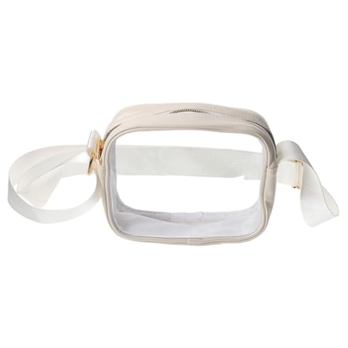 Abaodam Transparente Schultertasche Verstellbar Leichte Clutch Kleine Tasche für Karten und Kosmetik für Stadion Events und Alltag Weiß von Abaodam