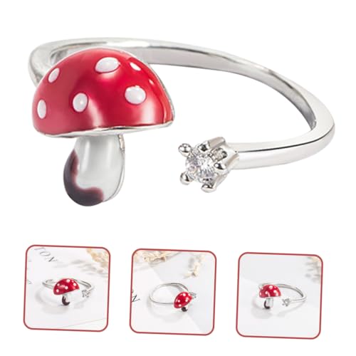 Abaodam Verstellbarer Offener Pilzring Damen Alloy Leicht Tragbar Teen Girl Schmuck von Abaodam
