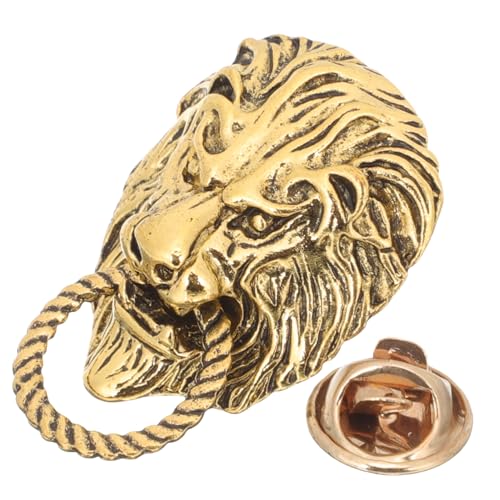 Abaodam Vintage Löwenbrosche Herren Hochwertige Legierungs Brosche Modisches Revers und Kragenpin Dekoratives Accessoire für Anzug Jacke Mantel und Rucksack Langlebig Einzigartiges Design von Abaodam