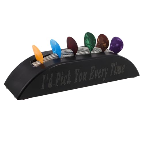 Abaodam Vintage Schwarzer Plektrenhalter mit Sicherem Federmechanismus Tragbarer Gitarren-Pick-Organizer für Akustikgitarre Bass und Ukulele Stilvolles Zubehör für Musiker von Abaodam