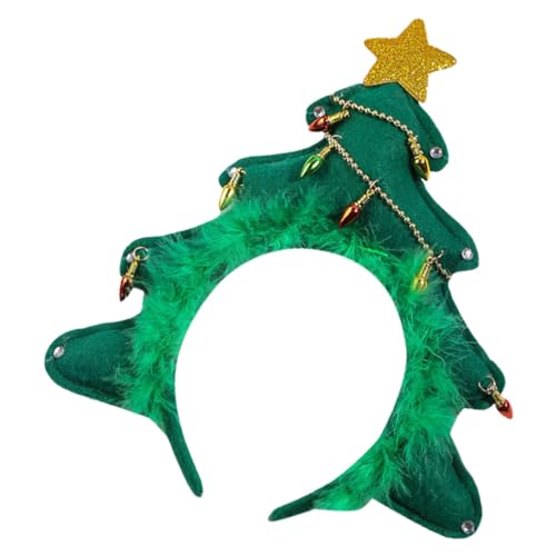 Abaodam Haarschmuck für Frauen Weihnachtsbaumkostüm festliches Weihnachtsparty-Stirnband Weihnachtsgeschenke Weihnachten Kleidung Partyhut Kopfbedeckung Fräulein schmücken Glasbohrer von Abaodam