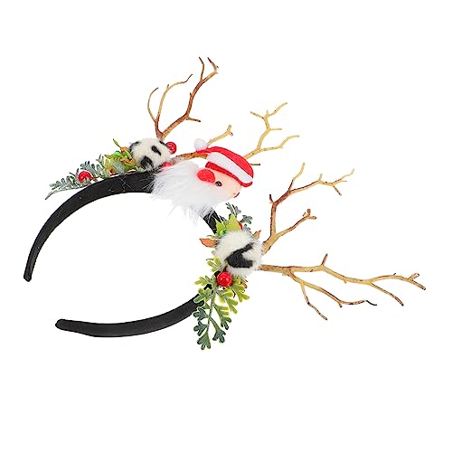 Abaodam Weihnachtsstirnband Haarreif Aus Rentiergeweih Weihnachtshaarband Weihnachtsgeweih Haarschmuck Weihnachtsgeweih Kopfbedeckung Geweih Haarband Weihnachtsbaum Blütenkopf Bauch Kind von Abaodam