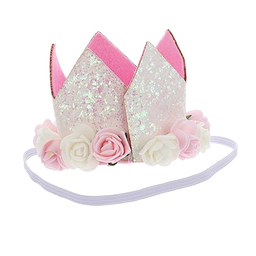 Abaodam baby krone diademas para niñas bebé glitzernde Haaraccessoires Stirnband für Babymädchen Baby Glitter Krone funkelnder Blumen-Haarreifen Tiergeburtstagsband Haarschmuck für Kinder von Abaodam