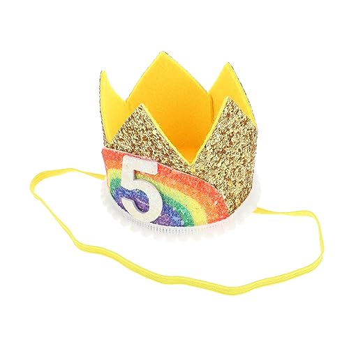 Abaodam Digitale Krone Für Kinder Babykrone Für Photoshoot 5. Geburtstags- Party- Hut Baby Prinzessin Tiara Crown Kinder- Tiara- Dekor. Stoff Kleine Prinzessin Kleiner Junge Regenbogenhut von Abaodam