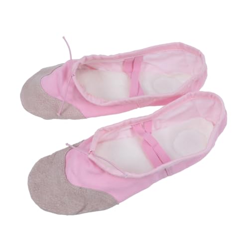 Abaodam rutschfeste Ballettschuhe aus Canvas mit hochwertiger Sohle und Verstellbaren Elastikbändern Langlebige Tanzschuhe für Erwachsene und Rosa für Ballett Jazz und Yoga von Abaodam