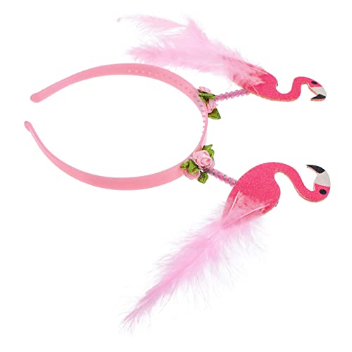 Abaodam Flamingo-stirnband Hawaiianischer Partychef Bopper Tropische Stirnbänder Hawaiianisches Stirnband Flamingo-partydekorationen Flamingo-hut Haar Fräulein Plastik Zubehör von Abaodam