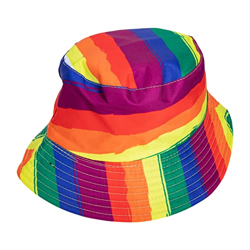 Regenbogen-eimerhut Gay-Pride-eimerhut Packbare Outdoor-Kappe Breiter Sonnenhut Sommer Wandermütze Stolz Bucket Hat Outdoor-Kopfschmuck Fräulein Polyester Zu Fuß Angeleimer von Abaodam