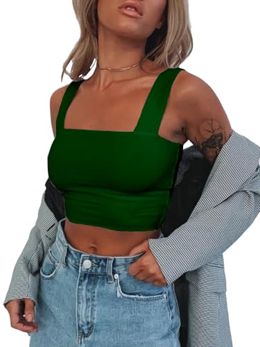 Abardsion Sexy ärmelloses Träger-Tanktop für Damen, dunkelgrün, Klein von Abardsion