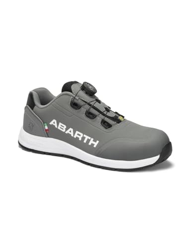 ABARTH Safety Scorpion Unisex Sicherheitsschuh S3 aus Nanotechnologie-Mikrofaser, wasserabweisend, EN ISO 20345:2022, grau, 45 von Abarth