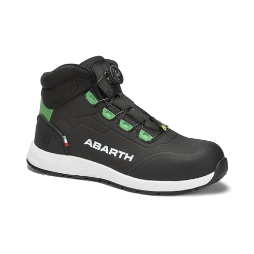 ABARTH Scorpion Sicherheitsstiefel UNISEX S3, schwarz, aus wasserabweisender Nanotechnologie-Mikrofaser, mit Drehverschluss., Schwarz , 42 EU von Abarth