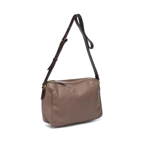 Abbacino Bandolera in Taupe Leder Braun von Abbacino