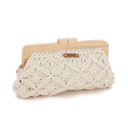 Abbacino Beige Macramé-Clutch Beige von Abbacino