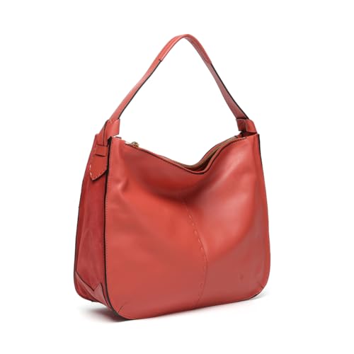 Abbacino Coralfarbenes Lederschultertasche Rot von Abbacino