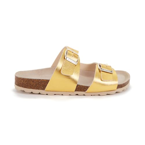 Abbacino Flache Damen-Sandale in Gold. Beige von Abbacino