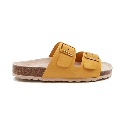 Abbacino Flache Damen-Sandalette aus Wildleder in Amber. Orange Abbacino Flache Damen-Sandalette aus Wildleder in Amber. Orange von Abbacino