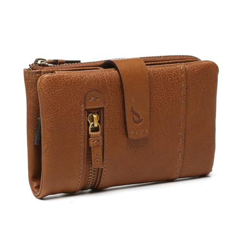 Abbacino Große Brieftasche in Cognac -Leder Braun von Abbacino