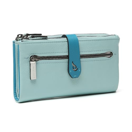 Abbacino Große Geldbörse aus zweifarbigem Blauleder. Blau von Abbacino