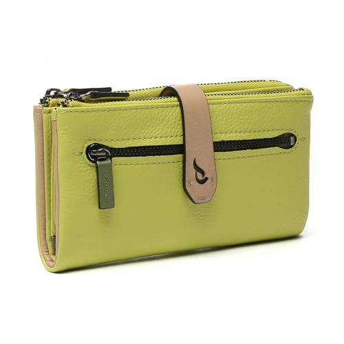Abbacino Große Geldbörse aus zweifarbigem grünen Leder. Grün von Abbacino