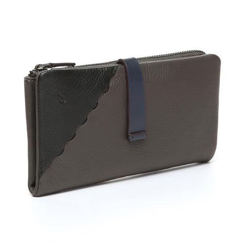 Abbacino Große graue Bicolor Leder Brieftasche Grau von Abbacino