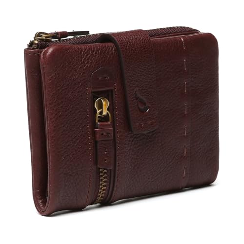 Abbacino Kleine Brieftasche in burgunderfarbenem Leder Rot von Abbacino