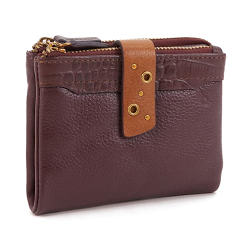 Abbacino Kleine Brieftasche in burgunderfarbenem Leder Rot von Abbacino