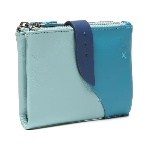 Abbacino Kleine Geldbörse aus Leder in Blautönen. Blau von Abbacino