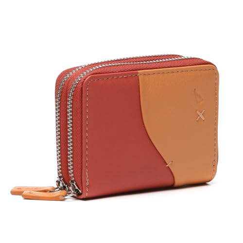 Abbacino Kleine Geldbörse aus Leder in Koralltönen. Rot von Abbacino