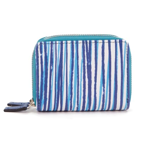 Abbacino Kleine Geldbörse aus Leder mit blauem Muster. Blau von Abbacino