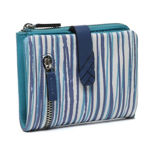 Abbacino Kleine Geldbörse aus Leder mit blauem Muster. Blau von Abbacino