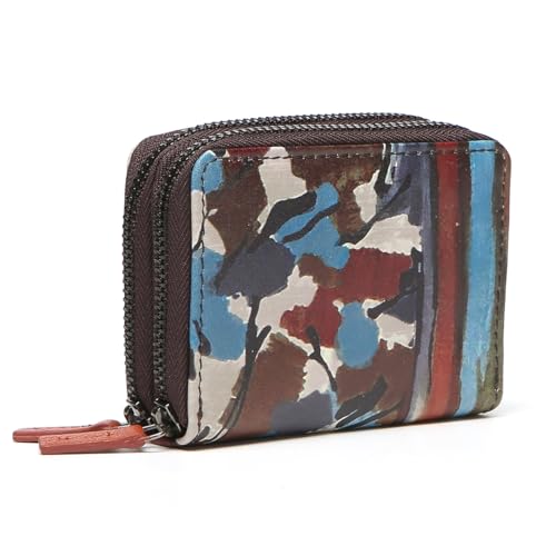Abbacino Kleine Geldbörse aus Leder mit mehrfarbigem Muster. Mehrfarbig von Abbacino